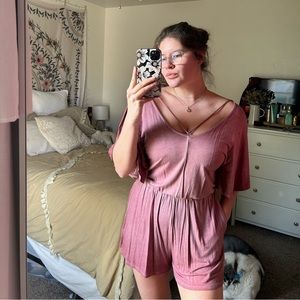 AE Romper || Medium || Faded Maroon/Deep Pink